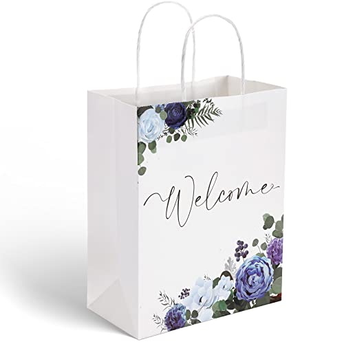 Bolsas de bienvenida para hotel con elegantes letras negras para invitados de boda (24 uds)