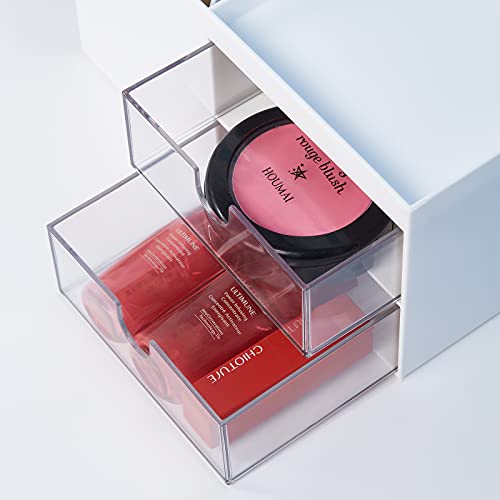 LETURE-Office-Desk-Organizer-with-drawer-Office-Supplies-and-Desk-Accessories-Business-CardPenPencilMobile-PhoneStationery-Holder-Storage-Box-White