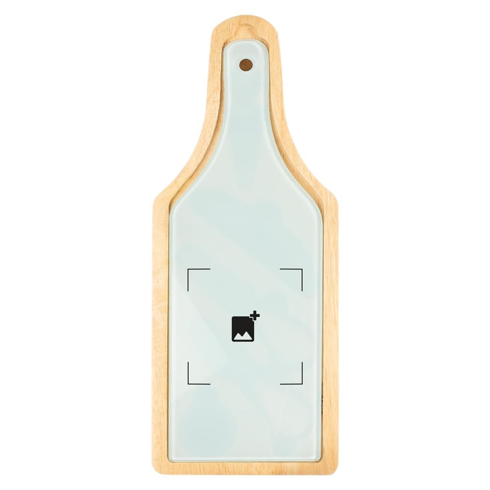 Coffret en bois et verre pour le vin et le fromage à personnaliser – Coffret personnalisable vin & fromage – Accessoire vin et plateau fromage imprimé photo