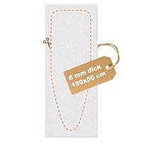 Bügelbrett Polsterung 150x50cm extra dick (6mm) [700gr/m²] | Individuell zuschneidbar und für Dampfbügeleisen geeignet | Passend für alle Bügelbretter