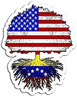 Venezuelan Roots American Grown Venezuela Men Women - Sticker Graphic - Auto, Wall, Laptop, Cell, Truck Sticker for Window...