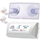 EZ Pass Holder for Windshield,EZ Pass Holder with Strong Suction Cups & 4pcs Mounting Strips,Easy to Install and Remove,Fits Most US States Toll Pass. (1 Pack)