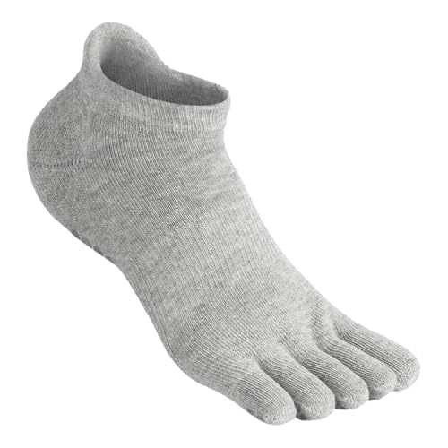 Cloud Origin Max Grip Yoga Toe Socks – Dual-Sided Non-Slip Grips, Toe Separator Socks with Stay-Put Heel Lock for Yoga & Pilates (US, Alpha, Small, Regular, Regular, 1, Gray)