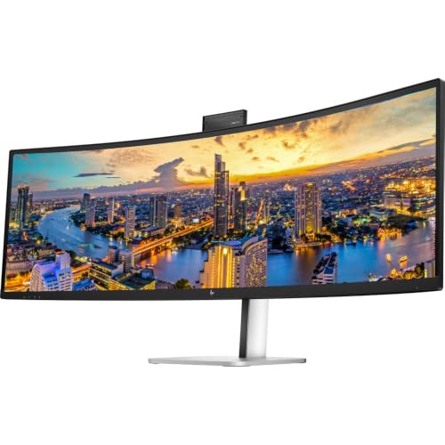 Image of HP Series 5 Pro 549pm 49 inch DQHD Curved Ultrawide Video Conferencing Monitor | LED Backlight, 165Hz Refresh Rate, (5120 x 1440), USB Hub, Mount Compatible, MK670 Wireless Keyboard & Mouse, Gel Pad