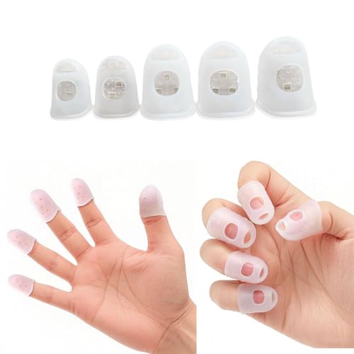 10 PCS Nail Biting Treatment for Kids Silicone Protective Cover, Nail Biting Prevention for Kids, Physics Thumb Sucking Deterrent, Reusable Finger Sleeves for Daily Protection (S)