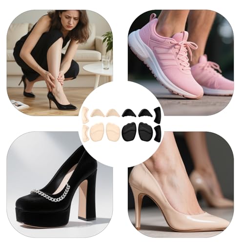 6 Paar Schuheinlagen für zu große Schuhe,High Heels Einlagen Set,Ballenpolster,Zehenansatz und Fersenpolster,Anti Rutsch Pads Einlegesohlen zum Schuhe Verkleinern,Schuh Cushion für Sportschuhe Heels