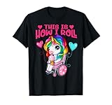Cute Ice Cream Eating Unicorn Girl In Wheelchair T-Shirt