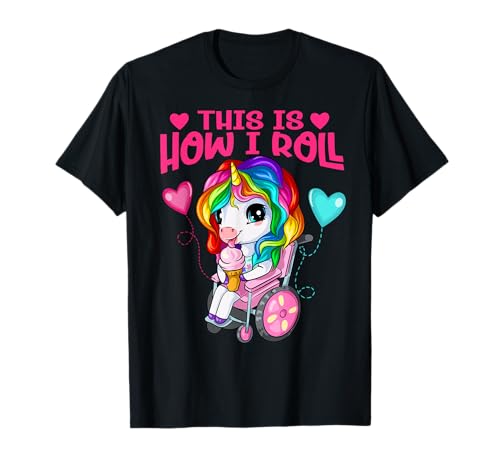 Cute Unicorn Girl Wheelchair T-Shirt