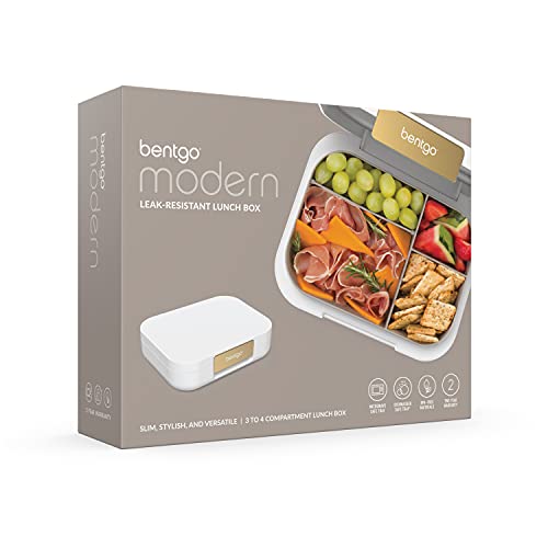 Bentgo® Modern - Versatile 4-Compartment Bento-Style Lunch Box For Adults And Teens, Leak-Resistant, Ideal For On-The-Go Balanced Eating - Bpa-Free, Matte Finish And Ergonomic Design (White) #TOP7