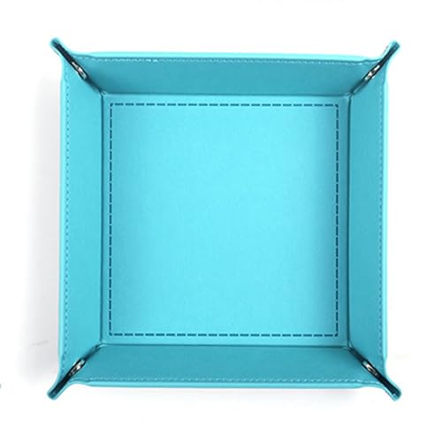 siduater Valet Tray Desktop Storage Organizer – Vegan Leather Catchall Tray Bedside Vanity Tray Nightstand Caddy Holder for Remote Controller, Watch, Keys, Phone, Wallet, Coin, Jewelry, Sky Blue