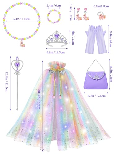 image for Fuzmo Light Up Princess Dress Up Clothes for Little Girls 3-6, Princes