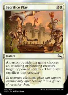 Amazon Co Jp マジックザギャザリング英語版 Mtg Ust En 021 Sacrifice Play 生け贄プレイ 英語版コモン Unstable Box ボックス収録 ホビー 通販