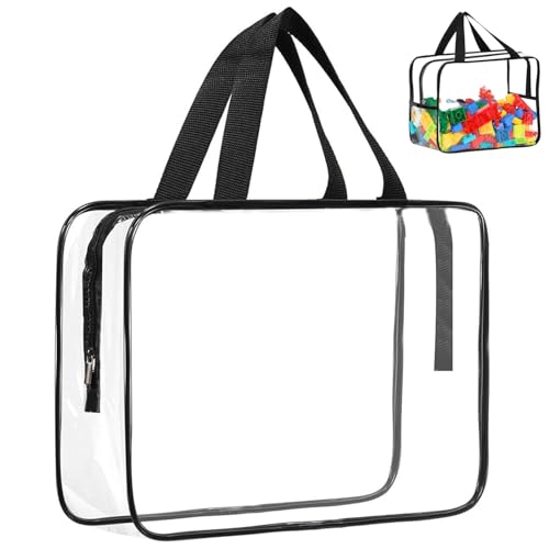Toy Storage Bags Clear Makeup Bags Large Toy Storage Bags With Waterproof Transparent Cosmetic Bags Portable Travel Luggage Small Clear Handbag Purse Travel Accessory,Fashion.