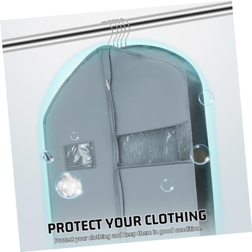 GLEAVI 2pcs Garment Bags for Hanging Clothes Sturdy Travel Suit Cover Capacity Multi-pack Clothing Storage for Dance Costumes Home Use Grey4