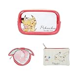 Pokemon 3-Piece Travel Set with Large PU Bag, Medium PU Printed Top Zip Pouch, and PU Die-Cut Coin Pouch