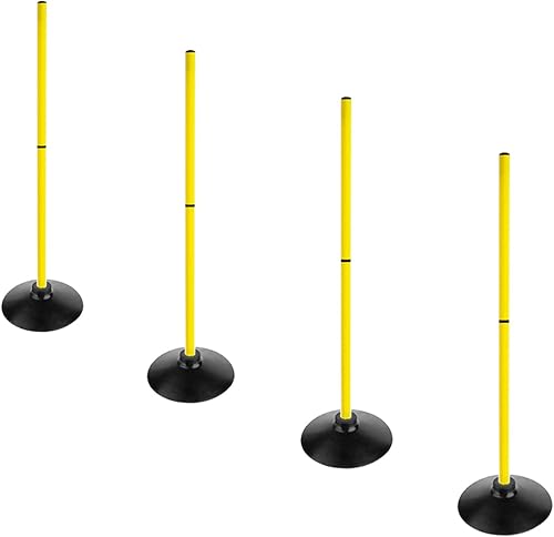Miniatura 3 de ASENVER Juego de bastones de agilidad de fútbol Desmontable Deportes Entrenamiento Speed Pole Slalom Poles con Base de goma Equipo de Traning