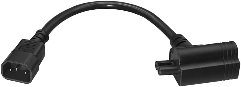 0.32M/1FT IEC320 C14 to C7+5-15R Piggyback Power Cord,IEC C14 Plug to Figure 8 C7+NEMA 5-15R Socket Extension Power Connector Cable SJT 14AWG