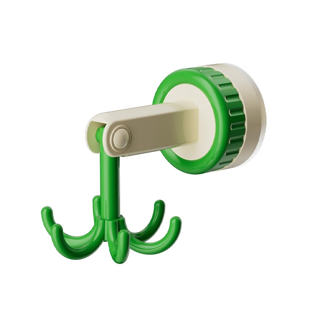 IJSDNVJNDX 360 Degrees Rotating Folding Hook Self-Adhesive Suction Cup Hooks Rotating Kitchen Utensil Holder Green