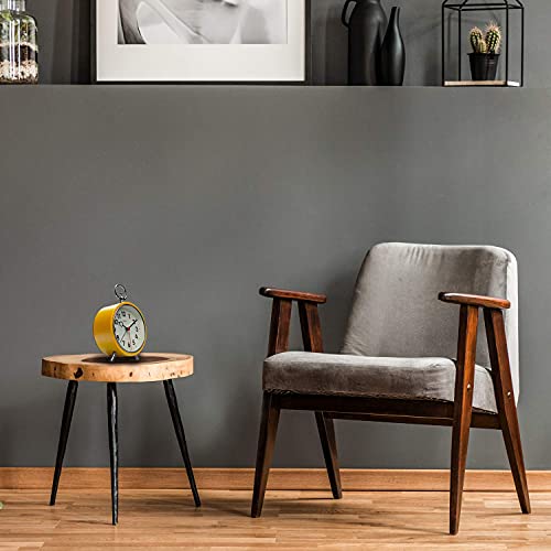 Cloudnola Station Metal Alarm Clock, Yellow And Black, Led Light Up, 4.4 Inch Diameter, Silent Non Ticking, Battery Operated Quartz Movement #TOP5