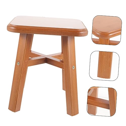 Taburete de madera doméstico asiento pequeño y banqueta reutilizable 6