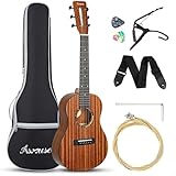 Asmuse 30' Acoustic Guitar, Soild Wood Beginner Guitar Kit with Gig Bag, Extra Strings, Strap, Picks (Natural)