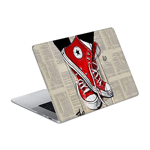 Autocollant peau vinyle MacBook Pro 14 LouiJoverArt rouge