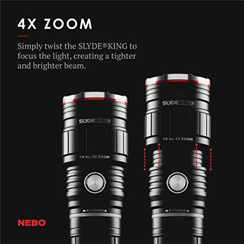 Nebo Slyde King 500 Lumen Usb Rechargeable Led Flashlight With Red Work Light, Bright Edc Flashlight With A Magnetic Base, Black, And Red, 4 Light Modes #TOP5