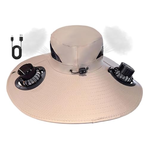 Chapeau de pêche avec ventilateurs solaires et protection UV pour homme et femme