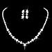 Yean Bride Silver Bridal Necklace Earrings Set Crystal Wedding Jewelry Set Rhinestone Choker Necklace for Women (A-Silver)