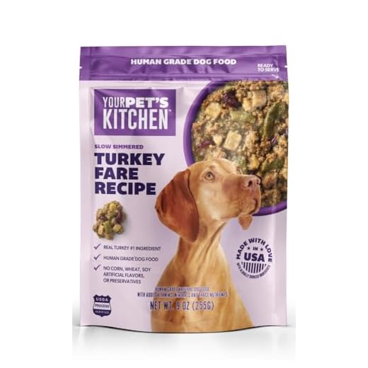 Your Pet's Kitchen Wet Dog Food, Slow Simmered Turkey Fare Recipe - 9 oz Pouch, (Pack of 6), Human Grade Pet Food Made in The USA with Real Turkey