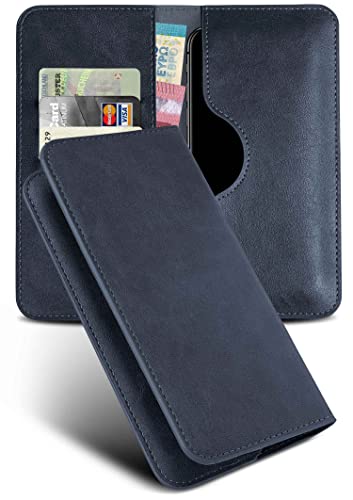 Étui de protection à rabat Apple iPhone 14 Plus en cuir végétalien finitions premium bleu