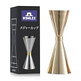 WOMLEX メジャーカップ 目盛り ジガーカップ カクテル ウイスキー 計量 ステンレス鋼 (30ml / 45ml, ゴールド)