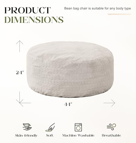 Image of Hobestluk Adults Bean Bag Chair 4FT Big BeanBag Chair Extra Large Oversized