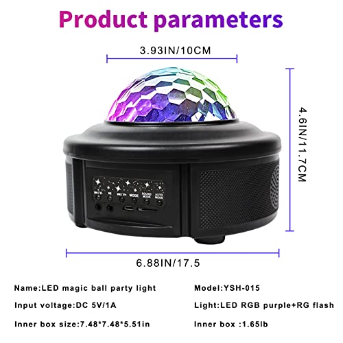 Galaxy Light Projector Star Projector Disco Ball Light For Parties, Led Strobe Lamps With Bluetooth Speaker, Dj Stage Mini Northern Lights Projector Night Light, Ideal Gift For Birthday Bedroom Decor #TOP5