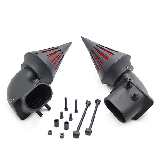Httmt- Motorcycle Black Billet Aluminum Cone Spike Air Cleaner Kit Intake Filter Compatible With Boulevard M109 (All Years) Mt236-Bk #TOP2