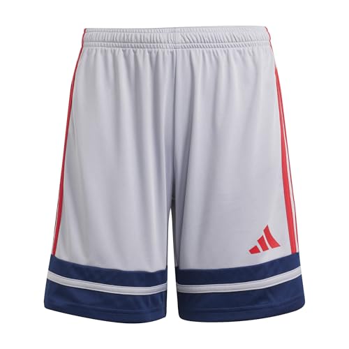 Adidas Unisex niños SQUADRA25 Short Kids, Glory Grey/Team Navy Blue 2/Pure Ruby, 13-14 Years