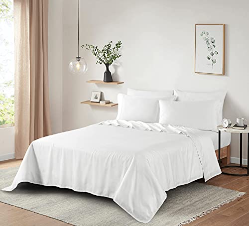 Elinen 100% Supima Cotton Sheets 600 Thread Count, Full Size Sheets 4 Pieces, Deep Pocket Sheet. #TOP5