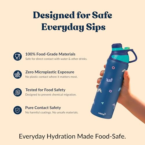 Image of Rabitat ZYLO Max Insulated Water Bottle for School Kids 750ml | Steel Water Bottle for Kids | Kids Water Bottle | 2 Year Brand Warranty | Hot & Cold Upto 24 Hours | School, Gym, Outdoor GameOn