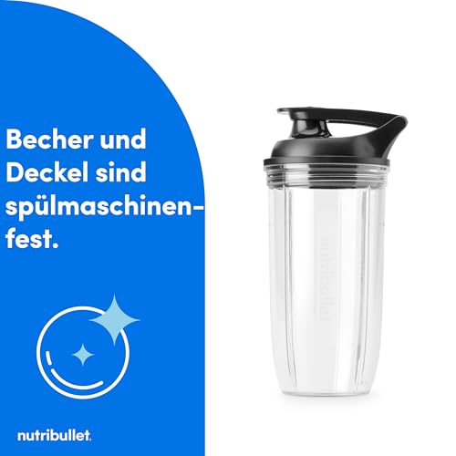 nutribullet Turbo 1000W – Mixer & Smoothie Maker mit 1000 Watt Motor, Mini Blender mit 45-Sekunden Auto-Zyklus, Hochleistungsmixer für Proteinshakes, gefrorene Früchte & Nüsse, Weiß (NBT1004MW)
