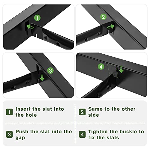 Imusee Queen Bed Frame With Wood Headboard, Modern Rustic Style Platform Bed Frame Queen Size, Heavy Duty Strong Metal Slats Support, No Box Spring Needed, Easy Assembly, Brown #TOP7