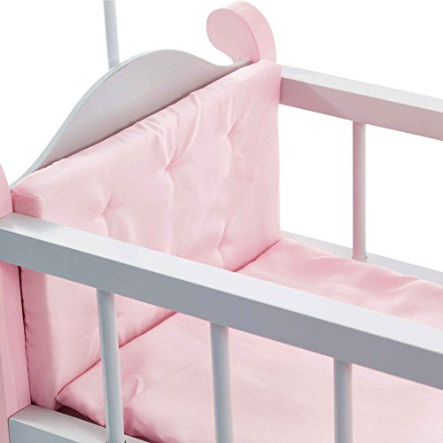 Cuna para Muñecas Bebé de madera con armario cambiador de juguetes gris 4