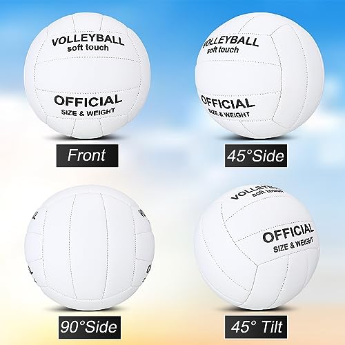 Image of Lenwen 2 Pack Volleyball Official Size 5, White, Black-White
