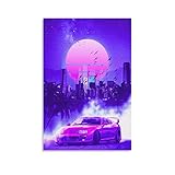 WANGXIA Neon JDM Poster Car Retro Supra Canvas Art Poster and Wall Art Picture Print Modern Family...