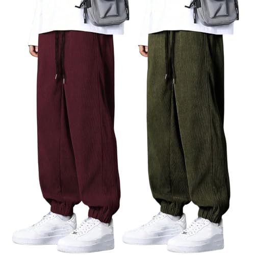 Image of GRECIILOOKS Men's Cotton Cargo Track Pants - Loose Fit Joggers for Men | Korean Style Travel & Lounge Wear with Pockets (Available in Plus Size)