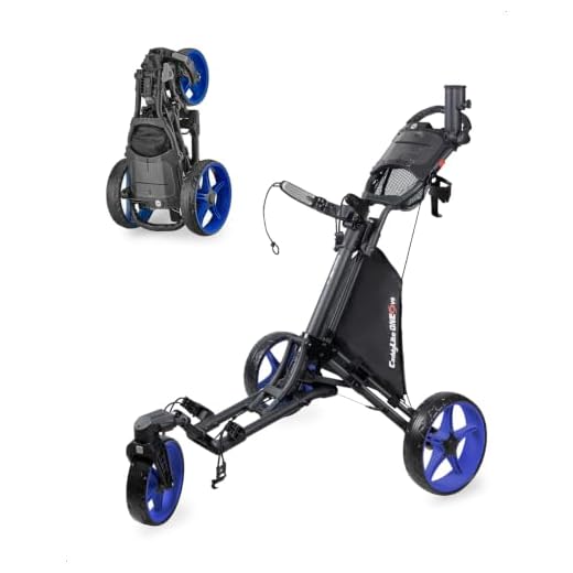 Caddytek Unisex Caddylite One - Swivel V8 Golf Push Cart Trolley, Blue