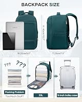 Handgepäck Rucksack 40x20x25 für Ryanair Klein Reiserucksack Wasserdichter 40x30x20 Unter Dem Sitz Rucksack Flugzeuge Reisetasche Weekendertasche Wanderrucksack Lässiger Tagesrucksack,C3-Pfauenblau – Ansicht 3