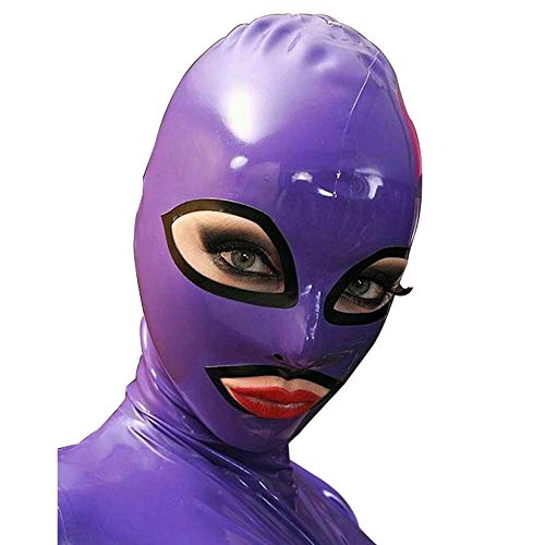 Masque réaliste en latex violet XL unisexe cagoule fête BA34