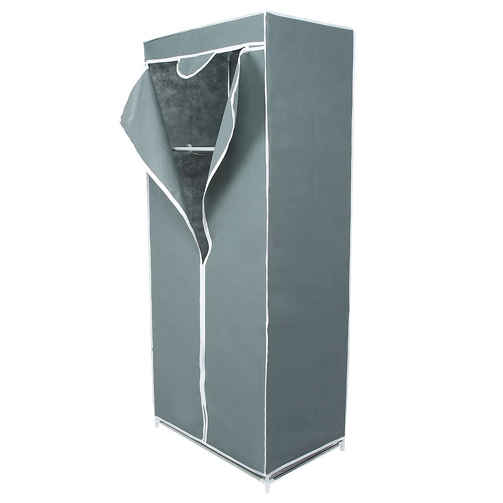 Organizzatore di stoccaggio per armadio per vestiti in tessuto non tessuto con cerniera per uso domestico (Grigio argento)