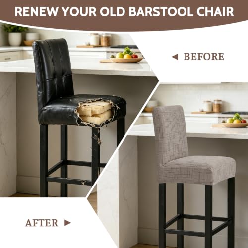 Image of FUANGUI Bar Stool Covers Set of 2, Stretch Bar Stool Seat Covers
