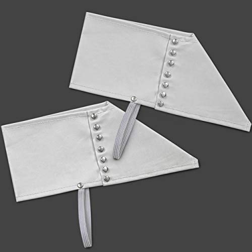Skeleteen Costume White Gangster Spats - Roaring 20s Steampunk Dress Up Faux Leather Costume Shoe Cover White Spats with Silver Studs for Adults - Thumbnail 5